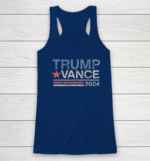 Trump Vance 2024 Retro Stripe Trump JD Vance Racerback Tank 4