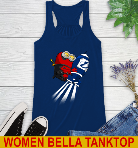 NHL Hockey Tampa Bay Lightning Deadpool Minion Marvel Shirt Racerback Tank 7