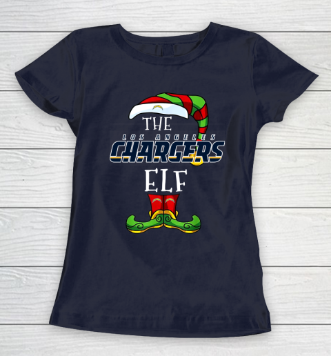 Los Angeles Chargers Christmas ELF Funny NFL Women's T-Shirt 2