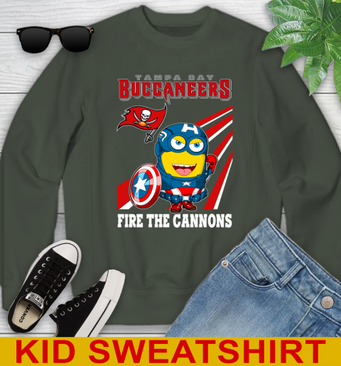 NFL Football Tampa Bay Buccaneers Captain America Marvel Avengers Minion Shirt Youth Sweatshirt 8
