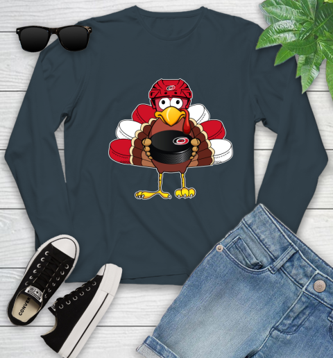 Carolina Hurricanes Turkey Thanksgiving Day Youth Long Sleeve 8