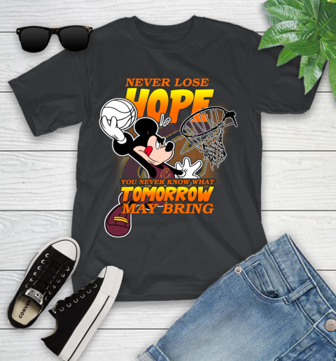 Cleveland Cavaliers NBA Basketball Mickey Disney Never Lose Hope Youth T-Shirt
