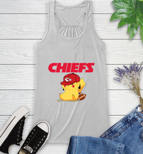 NFL Pikachu Football Sports Kansas City Chiefs Racerback Tank