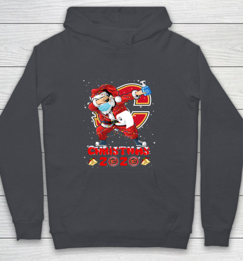 Calgary Flames Funny Santa Claus Dabbing Christmas 2020 NHL Youth Hoodie 5