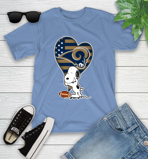 Los Angeles Rams NFL Football The Peanuts Movie Adorable Snoopy Youth T-Shirt 11