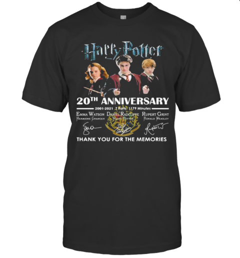 Harry Potter 20Th Anniversary Thank You For The Memories Signuature T-Shirt