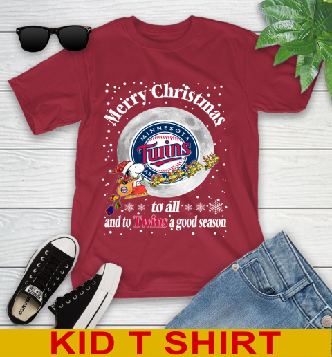 Minnesota Twins Merry Christmas To All And To Twins A Good Season MLB Baseball Sports Youth T-Shirt 12