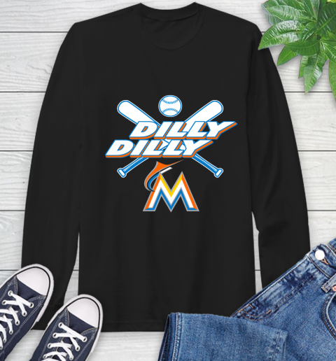 MLB Miami Marlins Dilly Dilly Baseball Sports Long Sleeve T-Shirt 2