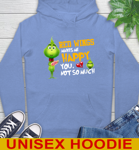 NHL Detroit Red Wings Makes Me Happy You Not So Much Grinch Hockey Sports Hoodie 11