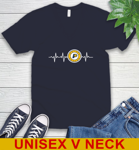 Indiana Pacers NBA Basketball Heart Beat Shirt V-Neck T-Shirt 2