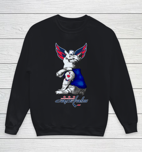 NHL My Cat Loves Washington Capitals Hockey Youth Sweatshirt