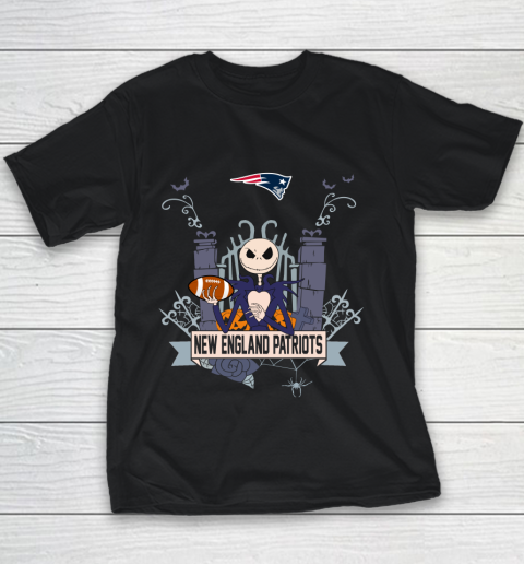 NFL New England Patriots Football Jack Skellington Halloween Youth T-Shirt