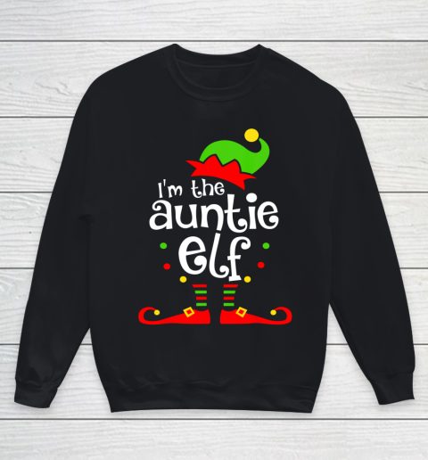 Auntie Elf Christmas Costume Aunt Matching Family Xmas Youth Sweatshirt