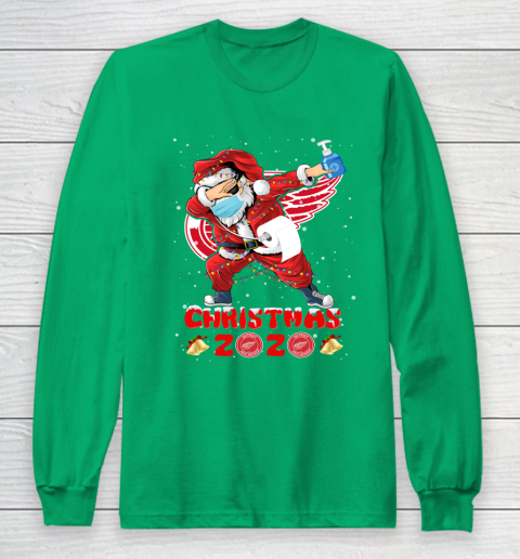 Detroit Red Wings Funny Santa Claus Dabbing Christmas 2020 NHL Long Sleeve T-Shirt 4