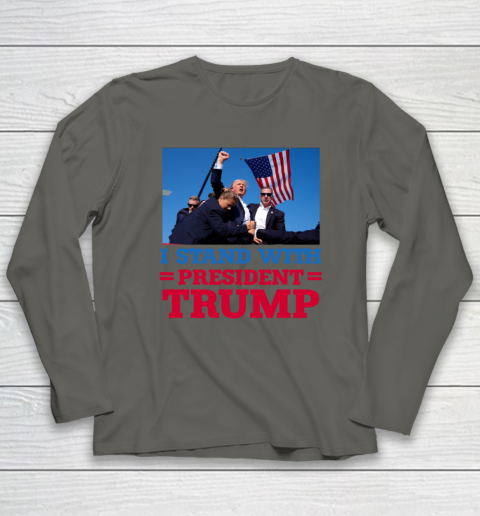 Trump Shot Shirt I Stand With President Trump Long Sleeve T-Shirt 4