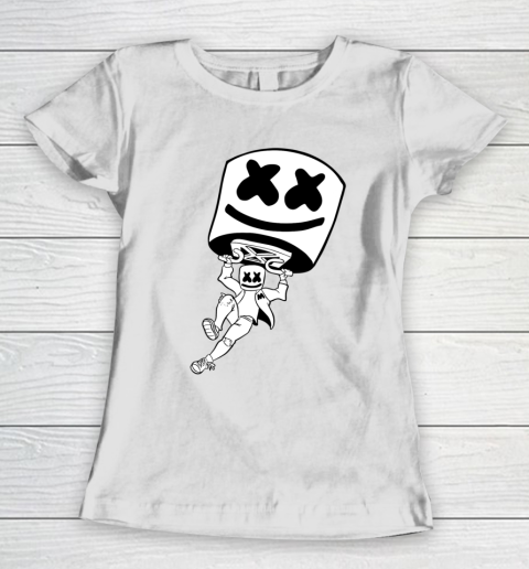 Funny Marshmallow Dancing DJ Music shirt Love Gift Christmas Women's T-Shirt
