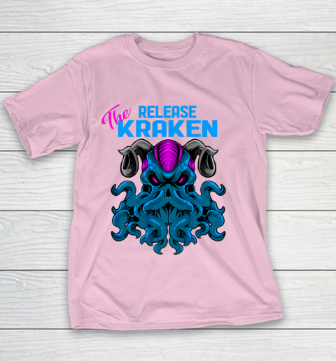 Kraken Sea Monster Vintage Release the Kraken Giant Kraken Youth T-Shirt 5
