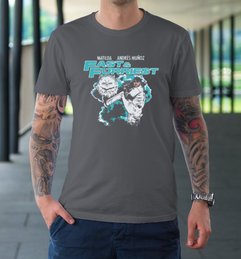 Matilda & Andres Muñoz Fast & Furriest Mariners T-Shirt 6