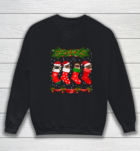 Funny Pug in Socks Christmas Dog Lovers Xmas Sweatshirt