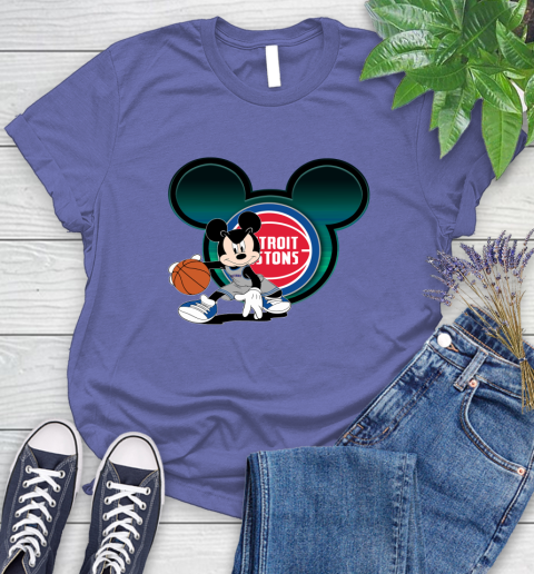 NBA Detroit Pistons Mickey Mouse Disney Basketball Women's T-Shirt 11