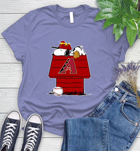 MLB Arizona Diamondbacks Snoopy Woodstock The Peanuts Movie Baseball T Shirt Women's T-Shirt 11