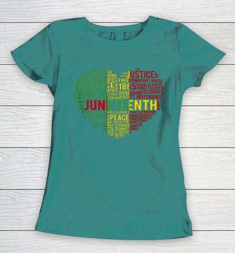 Juneteenth Heart Black History Afro American African Freedom Women's T-Shirt 10