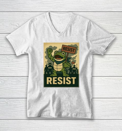 Resist Portland Frog Stand With Frog Digital Protest Shirt V-Neck T-Shirt Resist Portland Frog Stand With Frog Digital Protest Shirt V-Neck T-Shirt