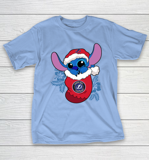 Tampa Bay Lightning Christmas Stitch In The Sock Funny Disney NHL T-Shirt 11