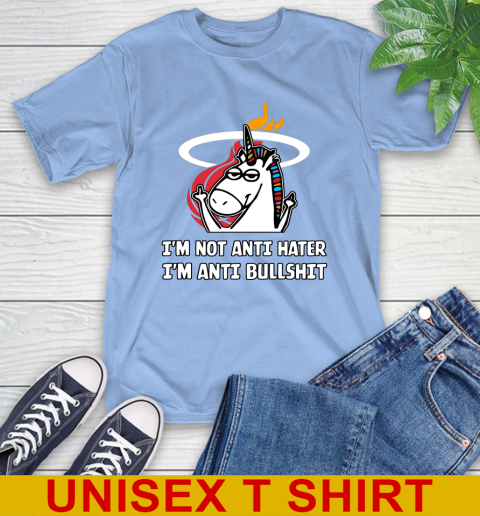 Miami Heat NBA Basketball Unicorn I'm Not Anti Hater I'm Anti Bullshit T-Shirt 11