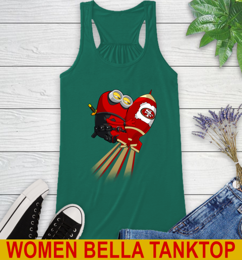NFL Football San Francisco 49ers Deadpool Minion Marvel Shirt Racerback Tank 5