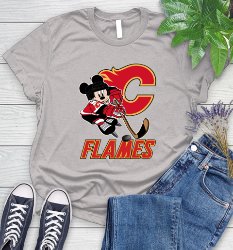 NHL Calgary Flames Mickey Mouse Disney Hockey T Shirt Women's T-Shirt 10