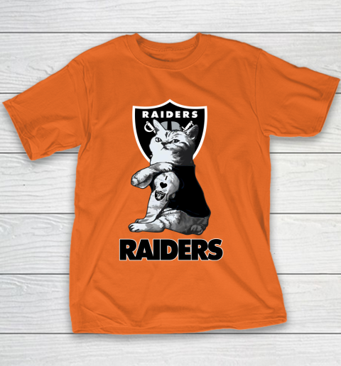 NFL Football My Cat Loves Oakland Raiders Youth T-Shirt 4