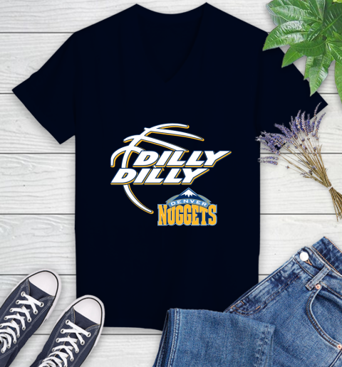 NBA Denver Nuggets Dilly Dilly Basketball Sports Women's V-Neck T-Shirt 3