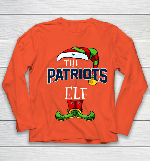 New England Patriots Christmas ELF Funny NFL Youth Long Sleeve 3