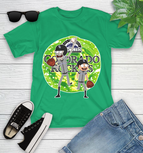 MLB Colorado Rockies Rick And Morty Baseball Sports Youth T-Shirt 6