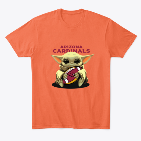 Baby Yoda Loves The Arizona Cardinals nvn1 baby yoda loves the arizona cardinals classic t shirt 2 front orange