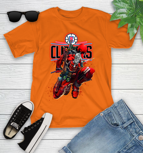 NBA Deadpool Marvel Comics Sports Basketball LA Clippers Youth T-Shirt 7