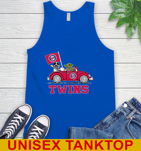 MLB Baseball Minnesota Twins Darth Vader Baby Yoda Driving Star Wars Shirt Tank Top 5