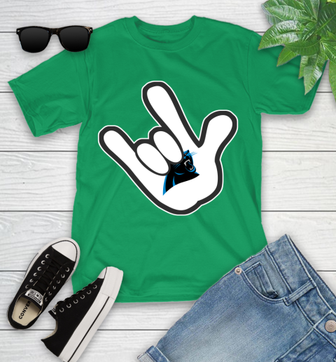 Carolina Panthers NFL Football Mickey Rock Hand Disney Youth T-Shirt 6