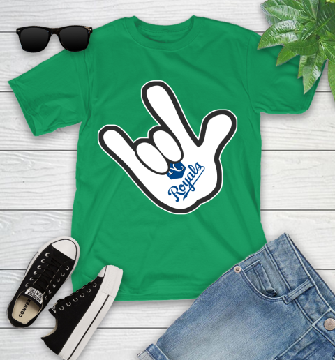 Kansas City Royals MLB Baseball Mickey Rock Hand Disney Youth T-Shirt 6