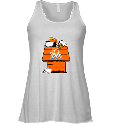 Miami Marlins Snoopy And Woodstock Resting Together MLB Racerback Tank