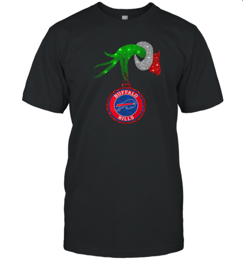 Grinch Hand Holding Buffalo Bills Christmas T-Shirt