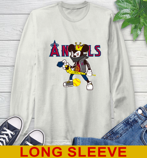 Los Angeles Angels MLB Baseball Mickey Peace Sign Sports Long Sleeve T-Shirt 12