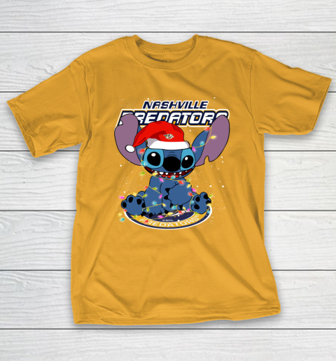 Nashville Predators NHL Hockey noel stitch Christmas T-Shirt 2