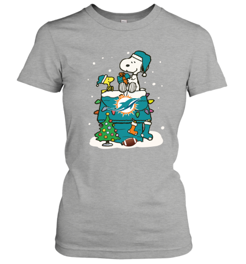 A Happy Christmas With Miami Dolphins Snoopy Shirts Women's T-Shirt 