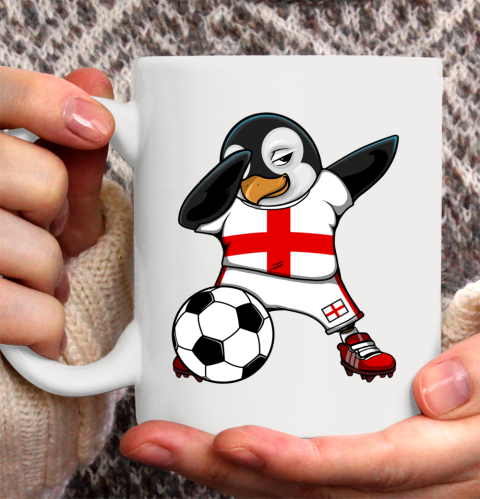 Dabbing Penguin England Soccer Fans Jersey Football Lovers Ceramic Mug 11oz