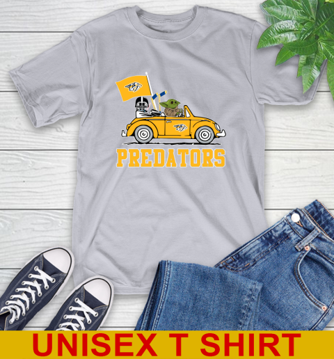 NHL Hockey Nashville Predators Darth Vader Baby Yoda Driving Star Wars Shirt T-Shirt 6