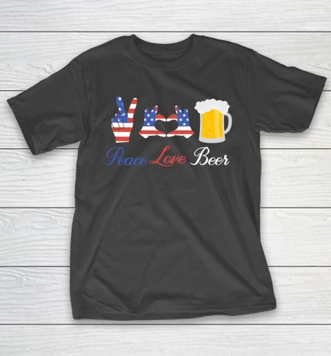 Beer Lover Funny Shirt Peace Love Beer T-Shirt
