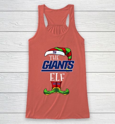 New York Giants Christmas ELF Funny NFL Racerback Tank 3