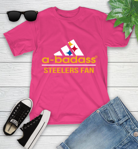 Pittsburgh Steelers NFL Football A Badass Adidas Adoring Fan Sports Youth T-Shirt 11